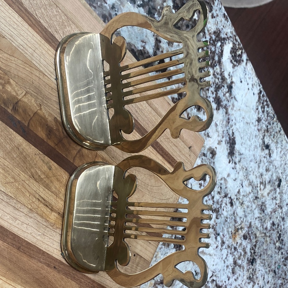 Vintage Brass Music Note bookend’s.